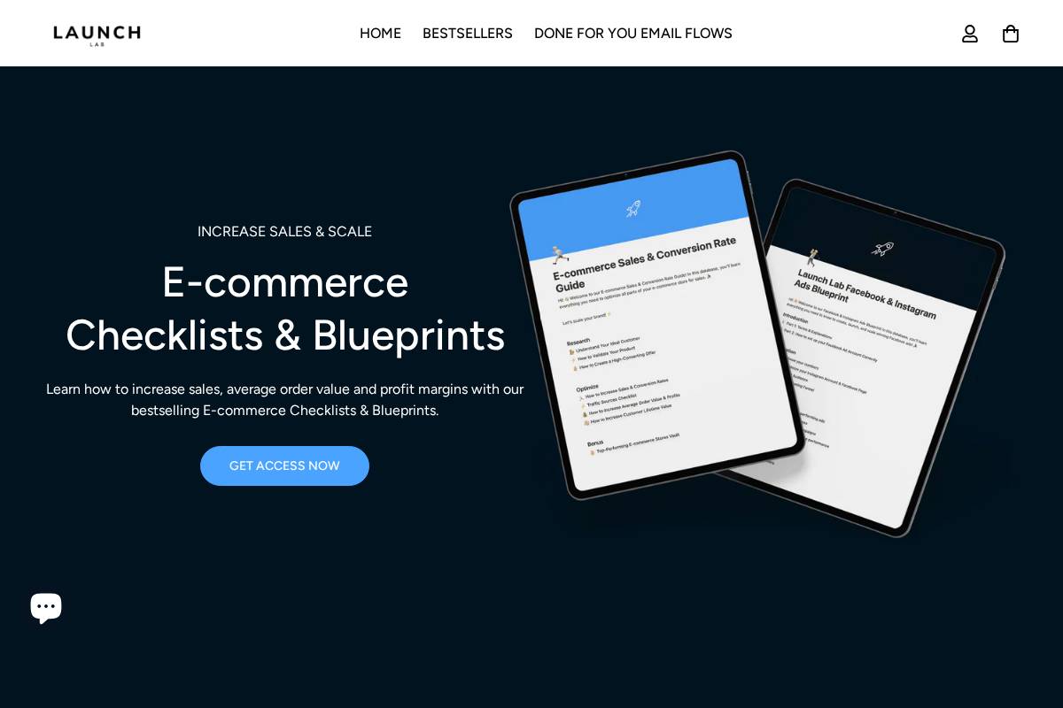 Launch Lab homepage screenshot
