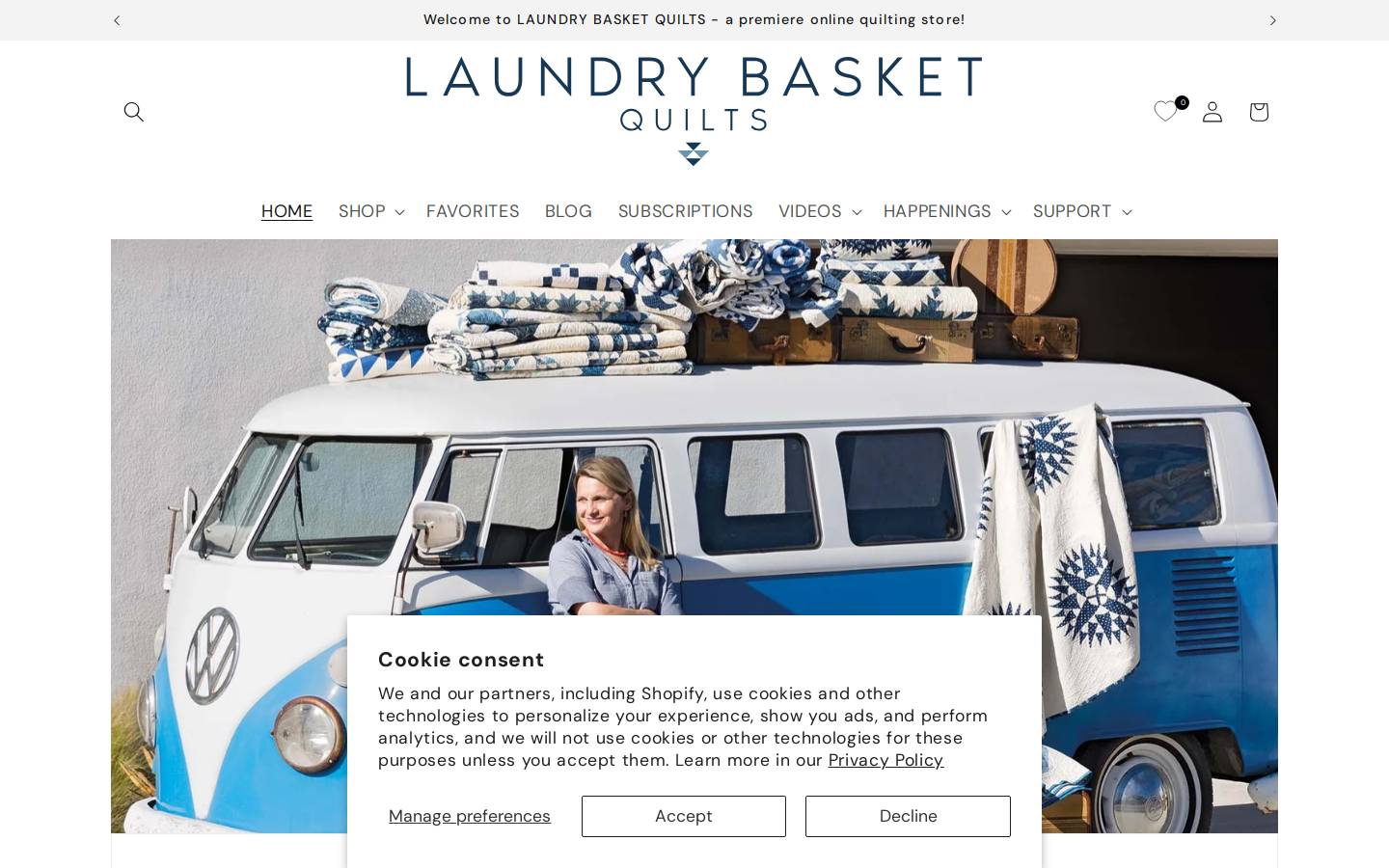 laundrybasketquilts.com homepage screenshot