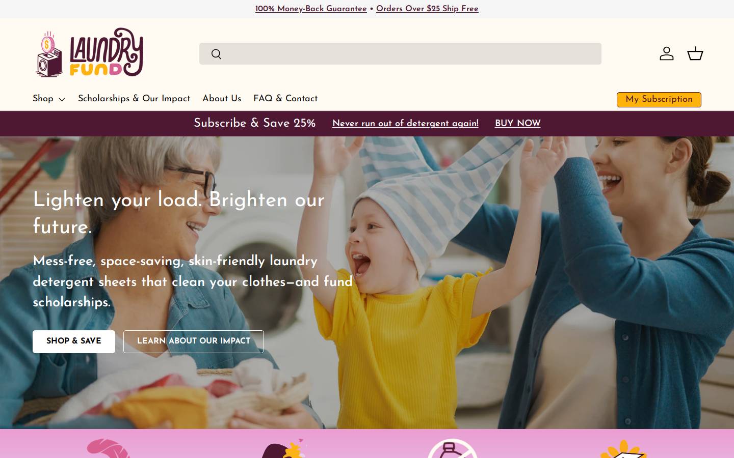 laundryfund.com homepage screenshot