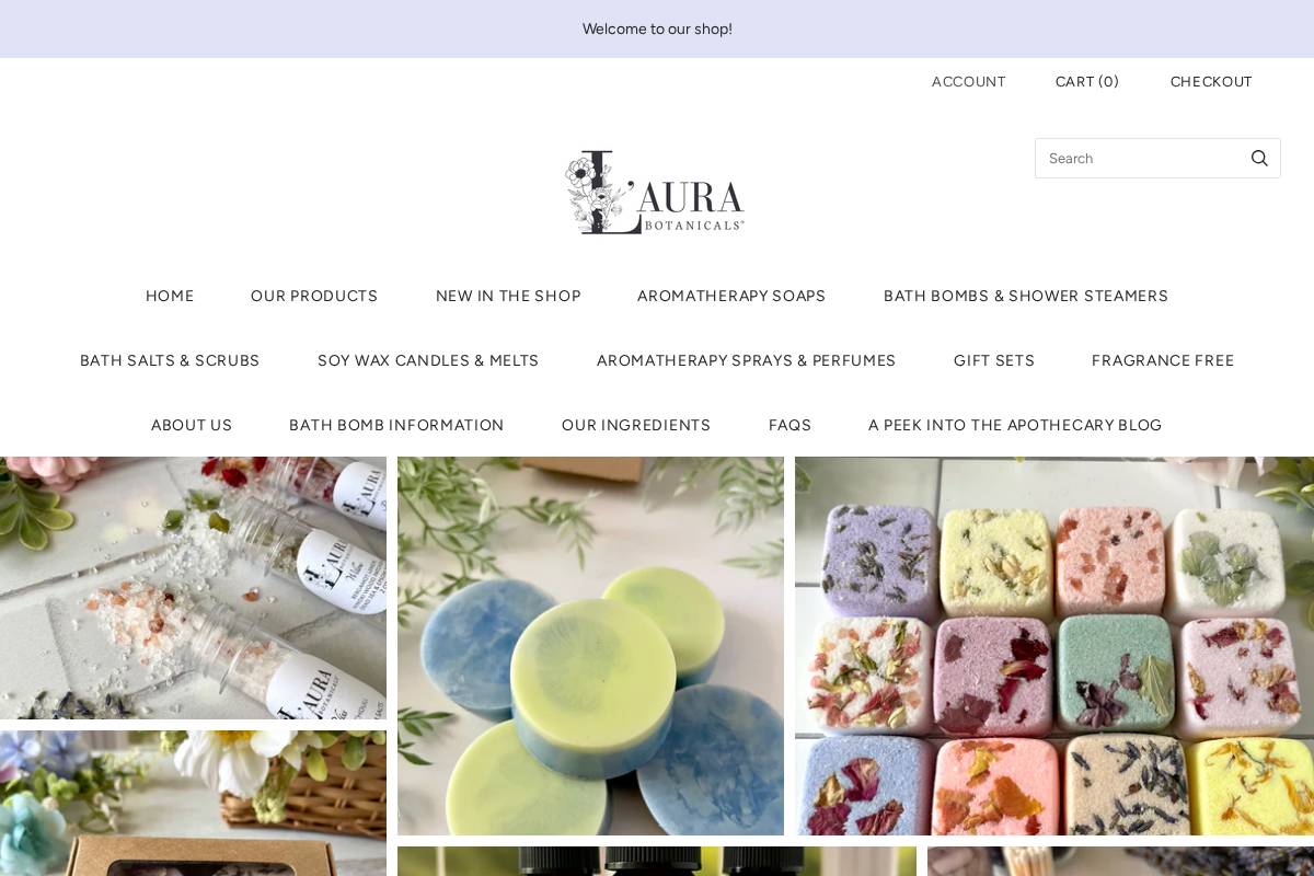 laurabotanicals.com homepage screenshot