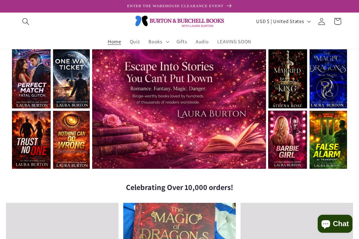 lauraburtonauthor.com homepage screenshot