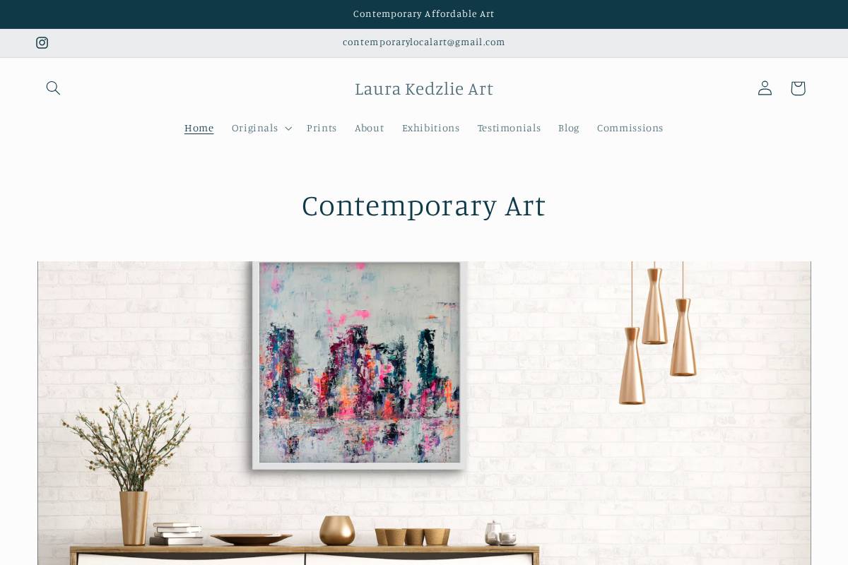 laurakedzlieart.com homepage screenshot