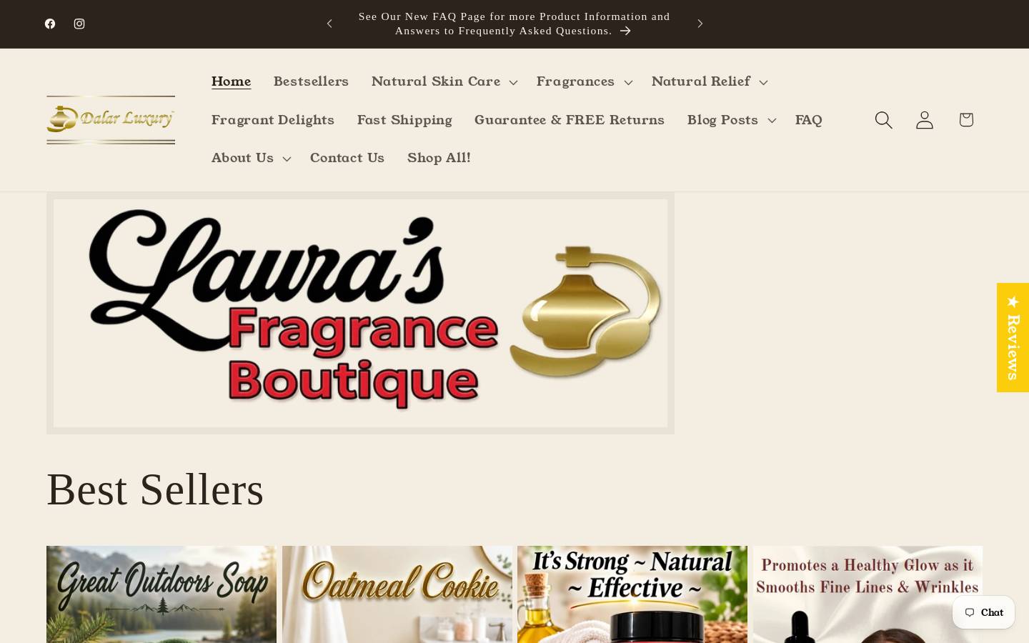 laurasfragranceboutique.com homepage screenshot