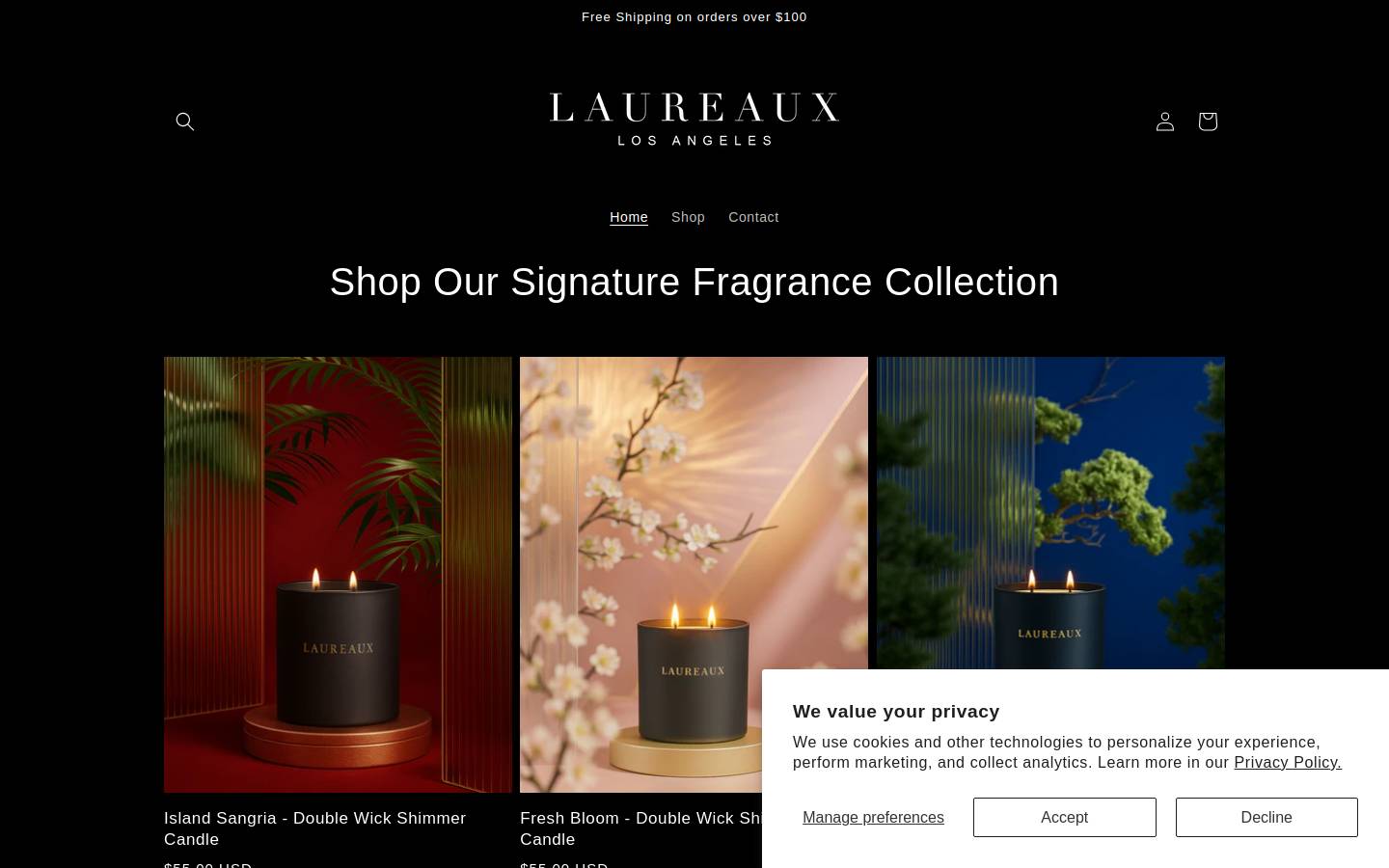 laureauxla.com homepage screenshot