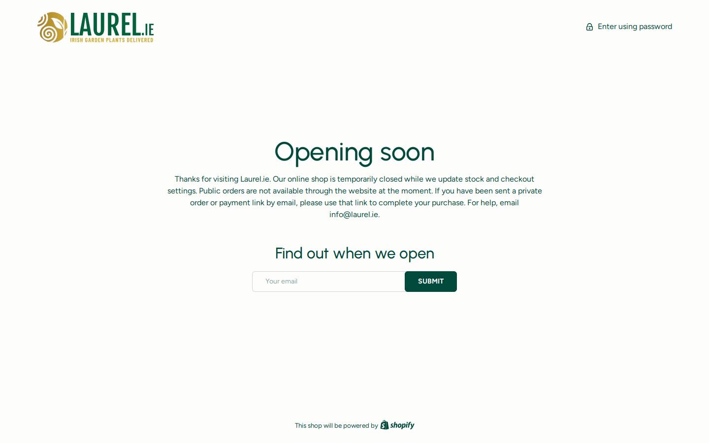 laurel.ie homepage screenshot