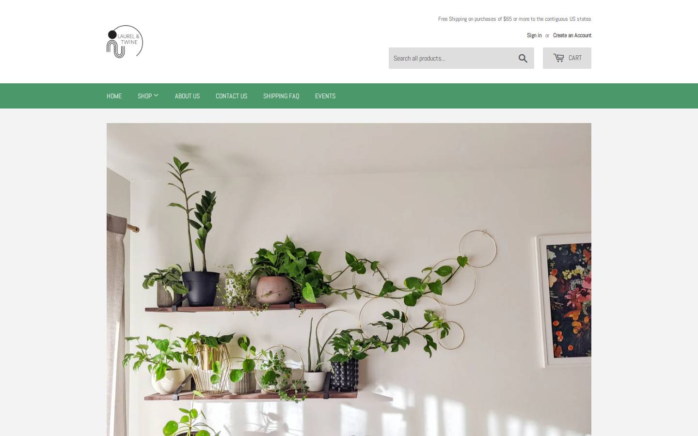laurelandtwine.com homepage screenshot
