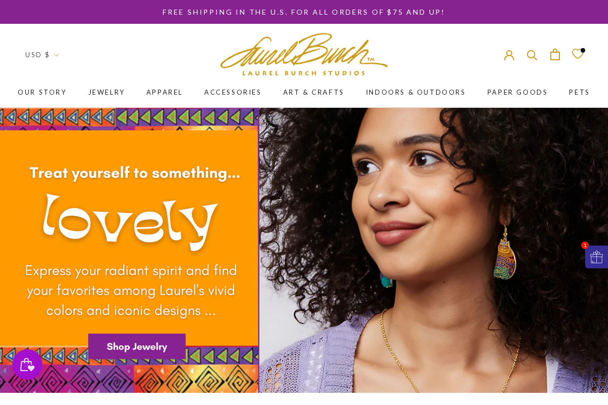 Laurel Burch Studios homepage screenshot