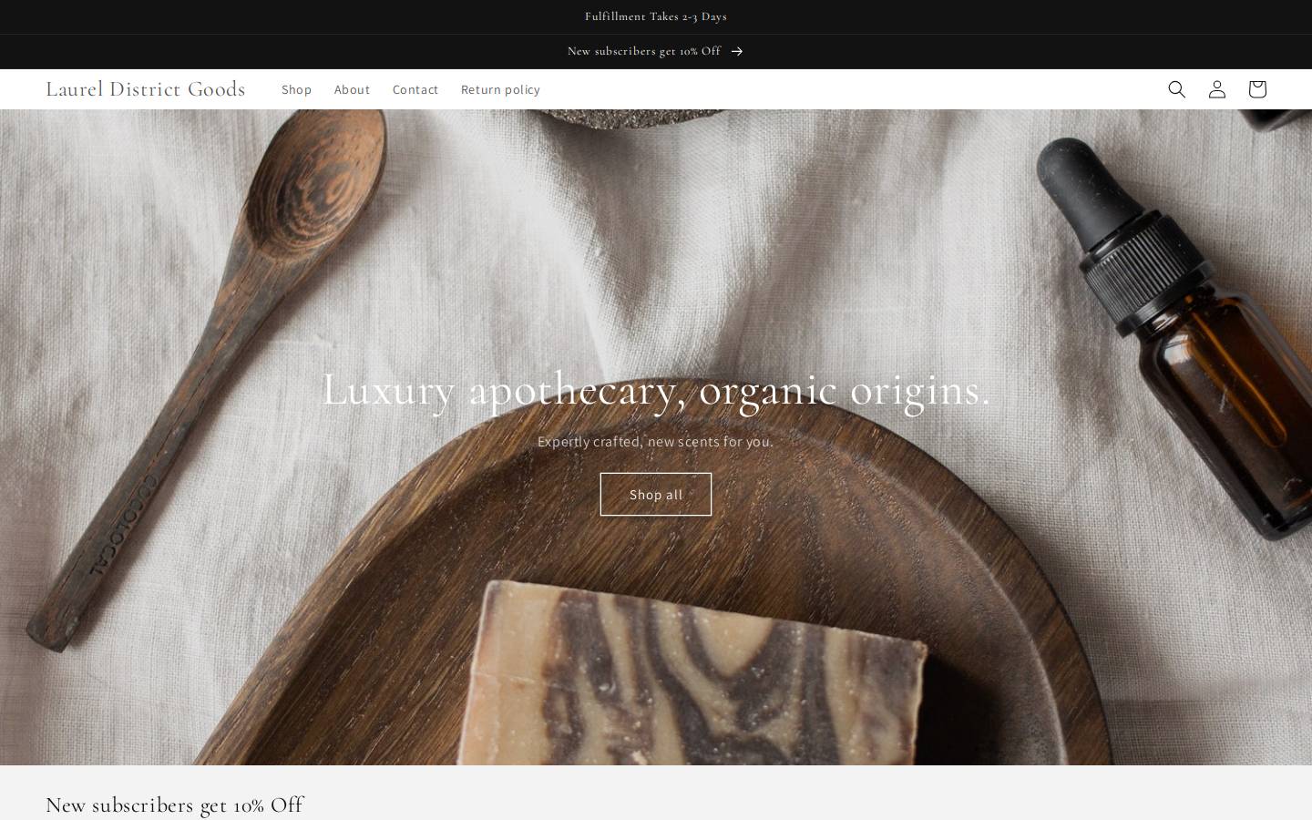 laureldistrictgoods.co homepage screenshot