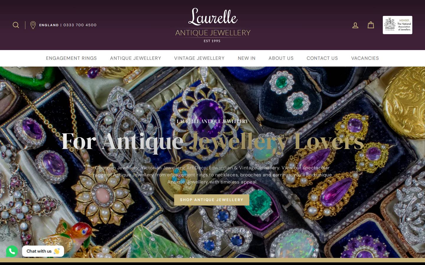 Laurelle Antique Jewellery homepage screenshot