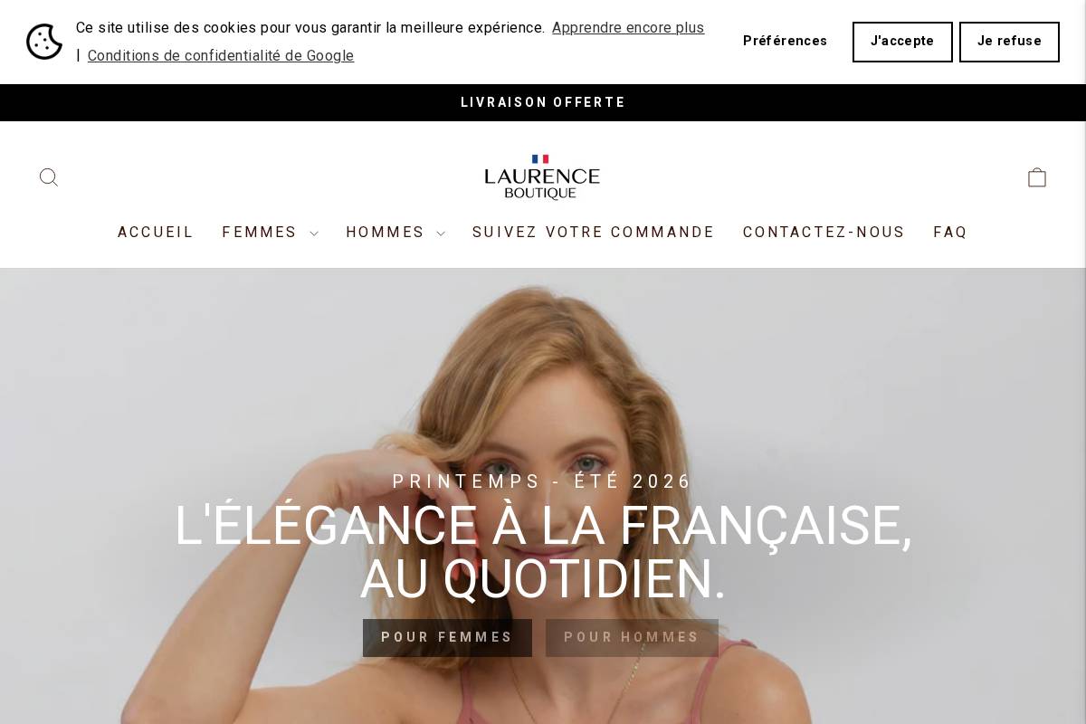 Laurence Boutique homepage screenshot