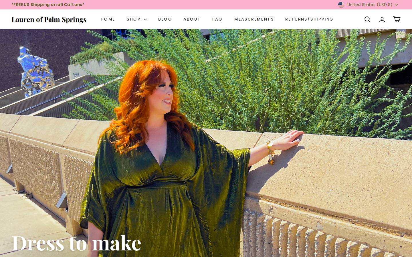 laurenofpalmsprings.com homepage screenshot