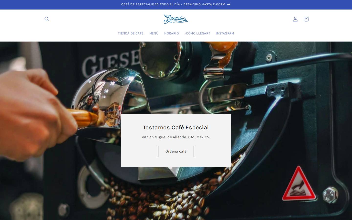 lavandacafe.com homepage screenshot
