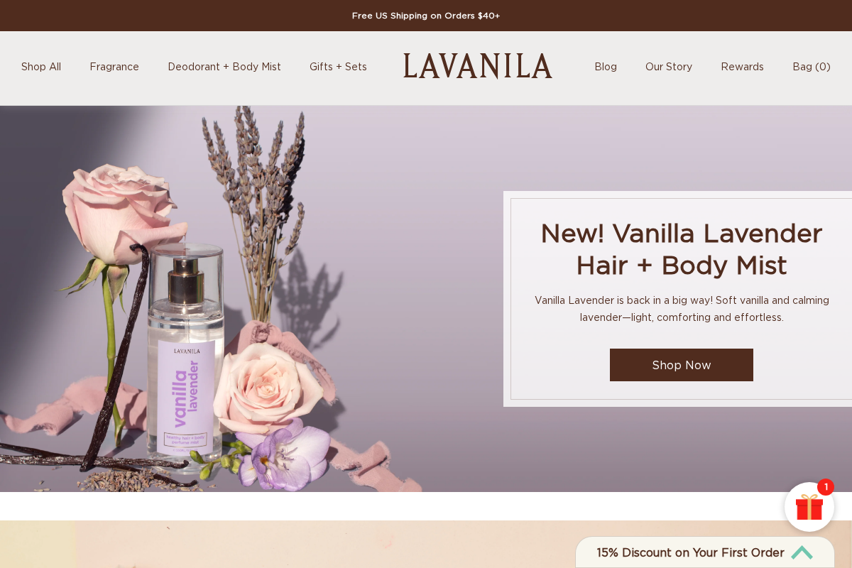 LAVANILA homepage screenshot