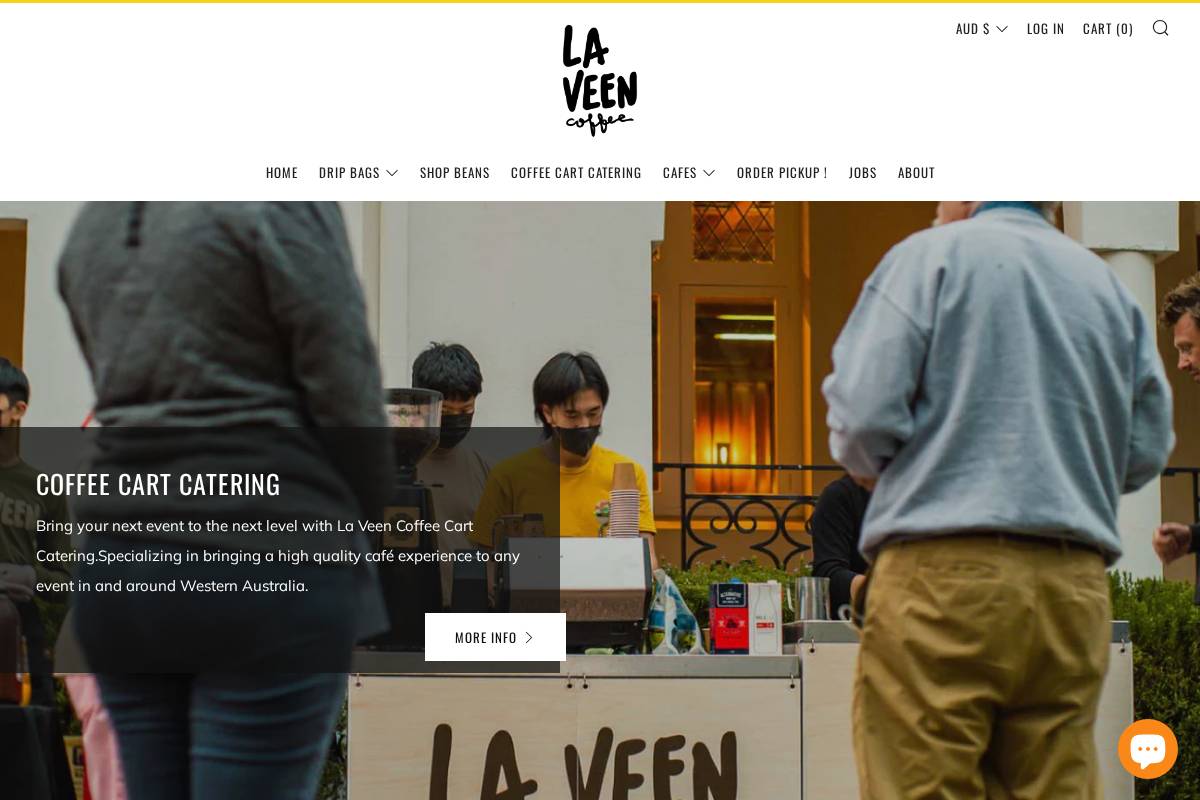 laveencoffee.com.au homepage screenshot