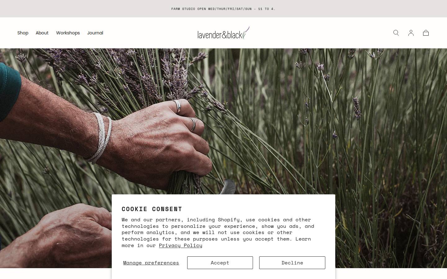 lavenderandblack.ca homepage screenshot