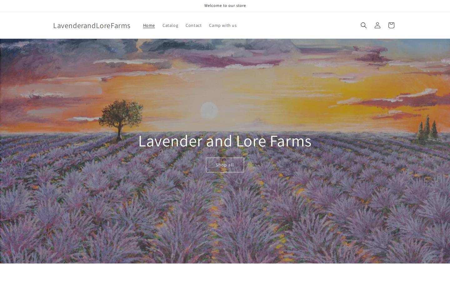lavenderandlorefarms.com homepage screenshot