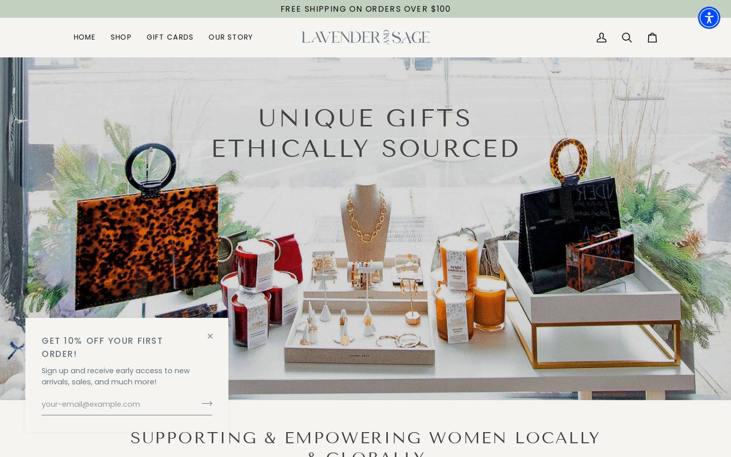 lavenderandsageshop.com homepage screenshot