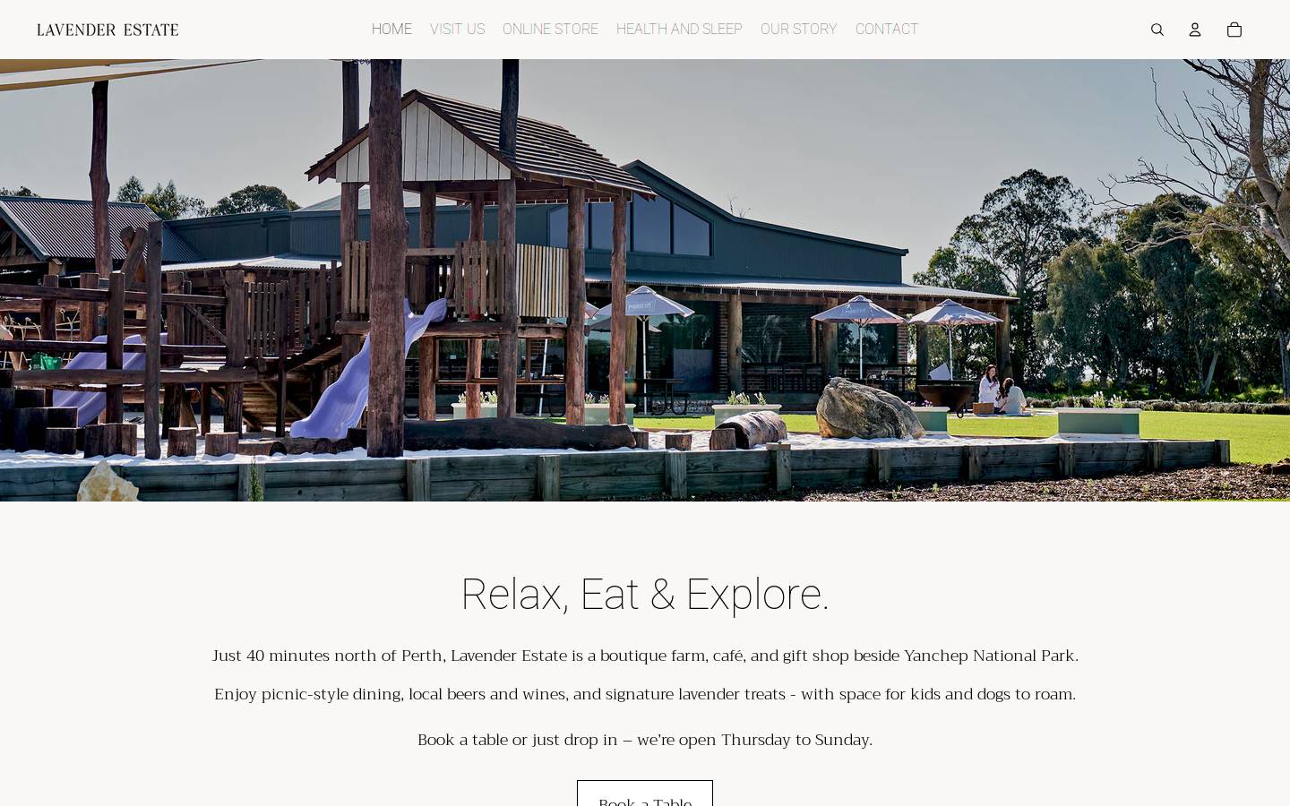 lavenderestate.com.au homepage screenshot
