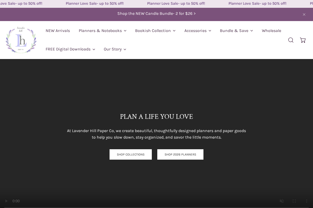 Lavender Hill Paper Company homepage screenshot
