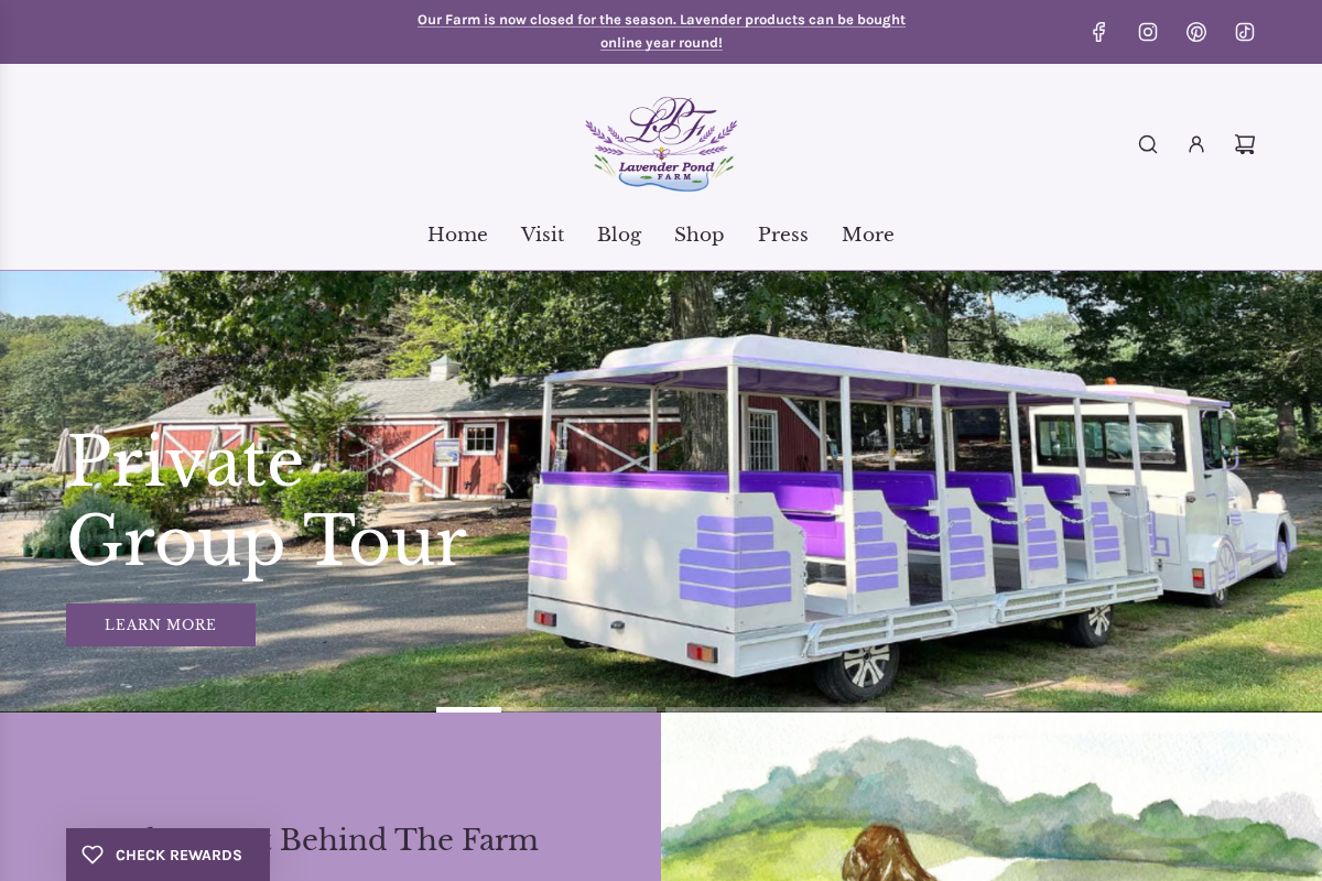 lavenderpondfarm.com homepage screenshot