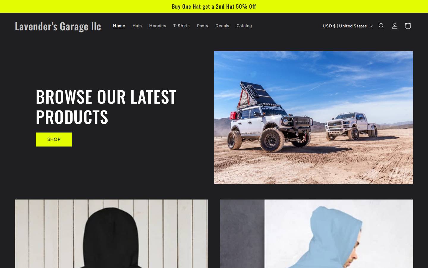 lavendersgarage.com homepage screenshot