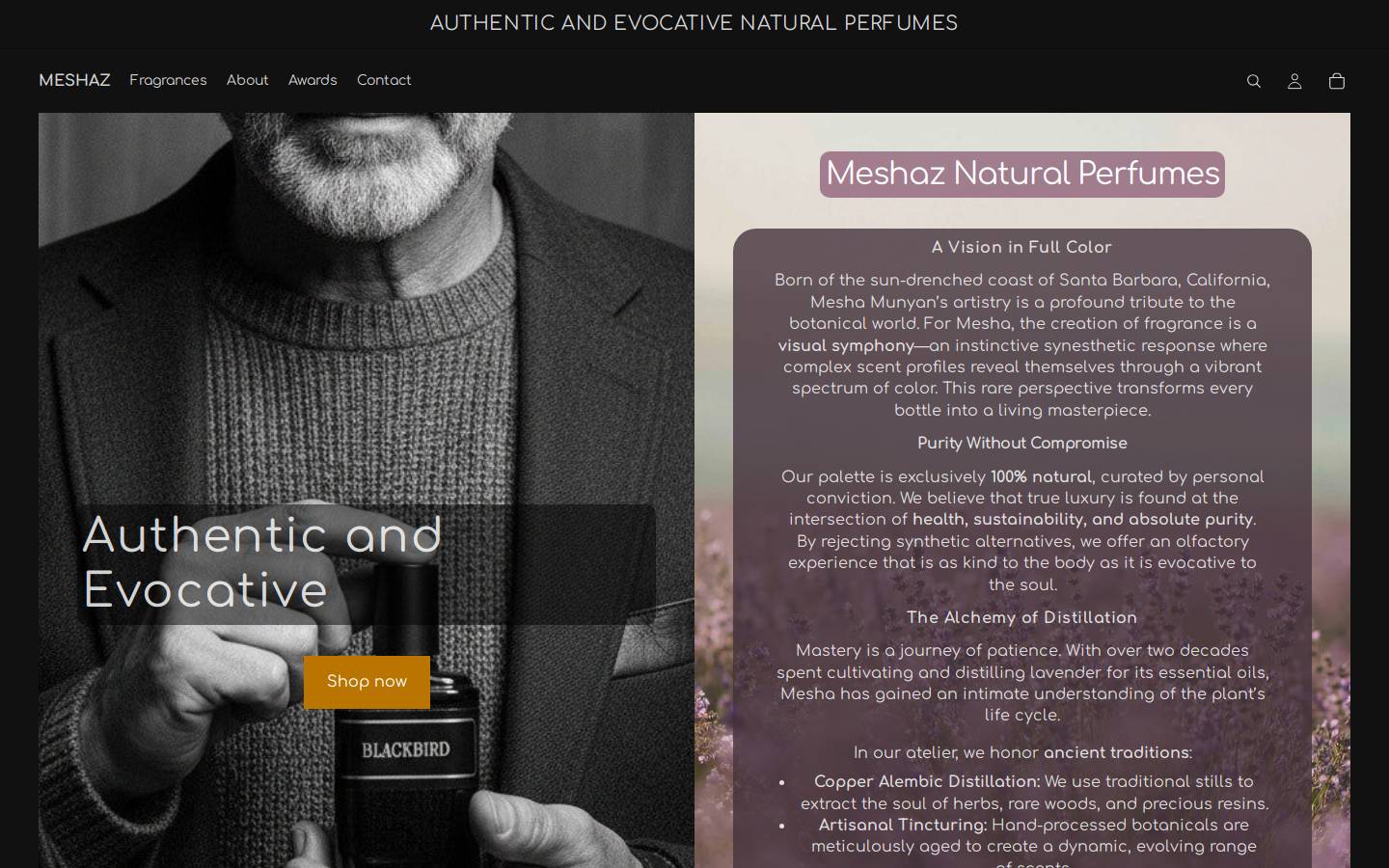 lavendersommelier.com homepage screenshot