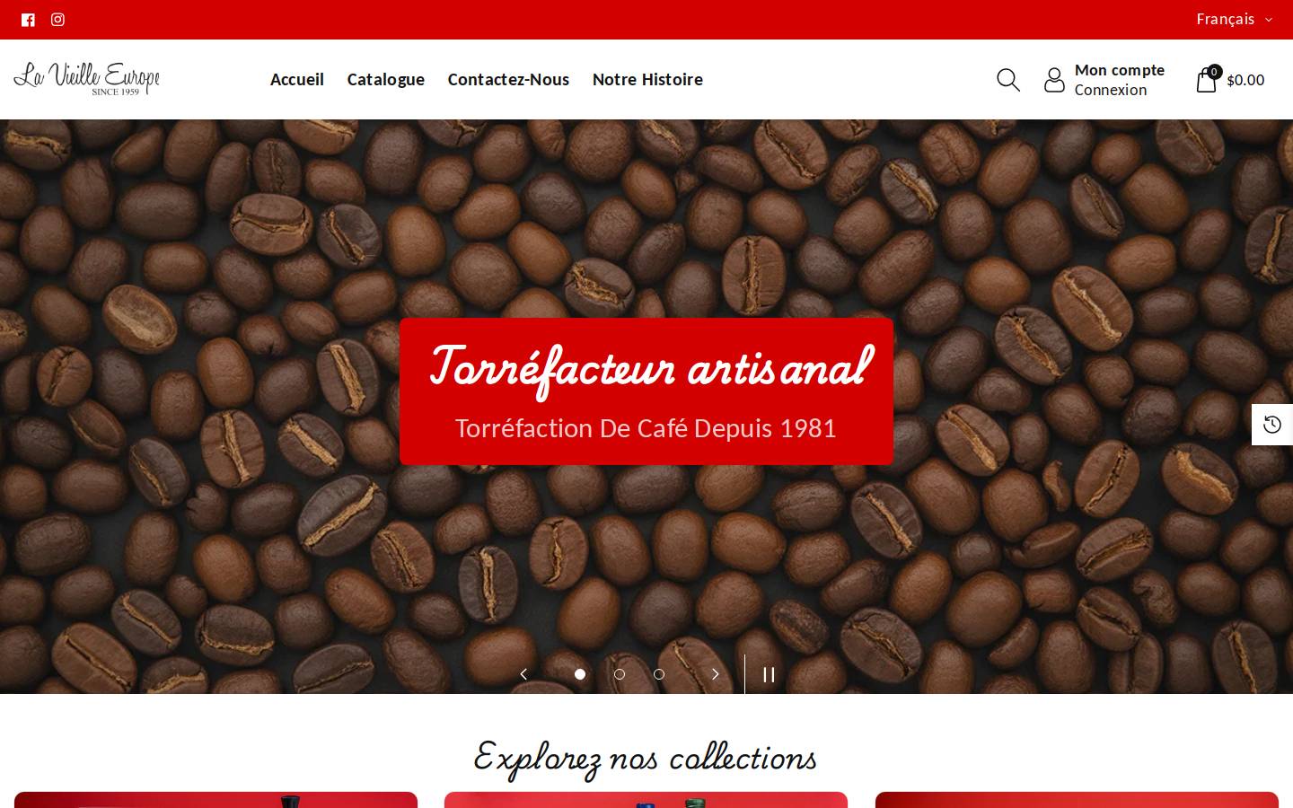 lavieilleeurope.com homepage screenshot