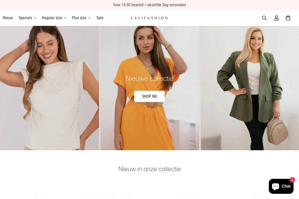 LaViFashion.nl homepage screenshot