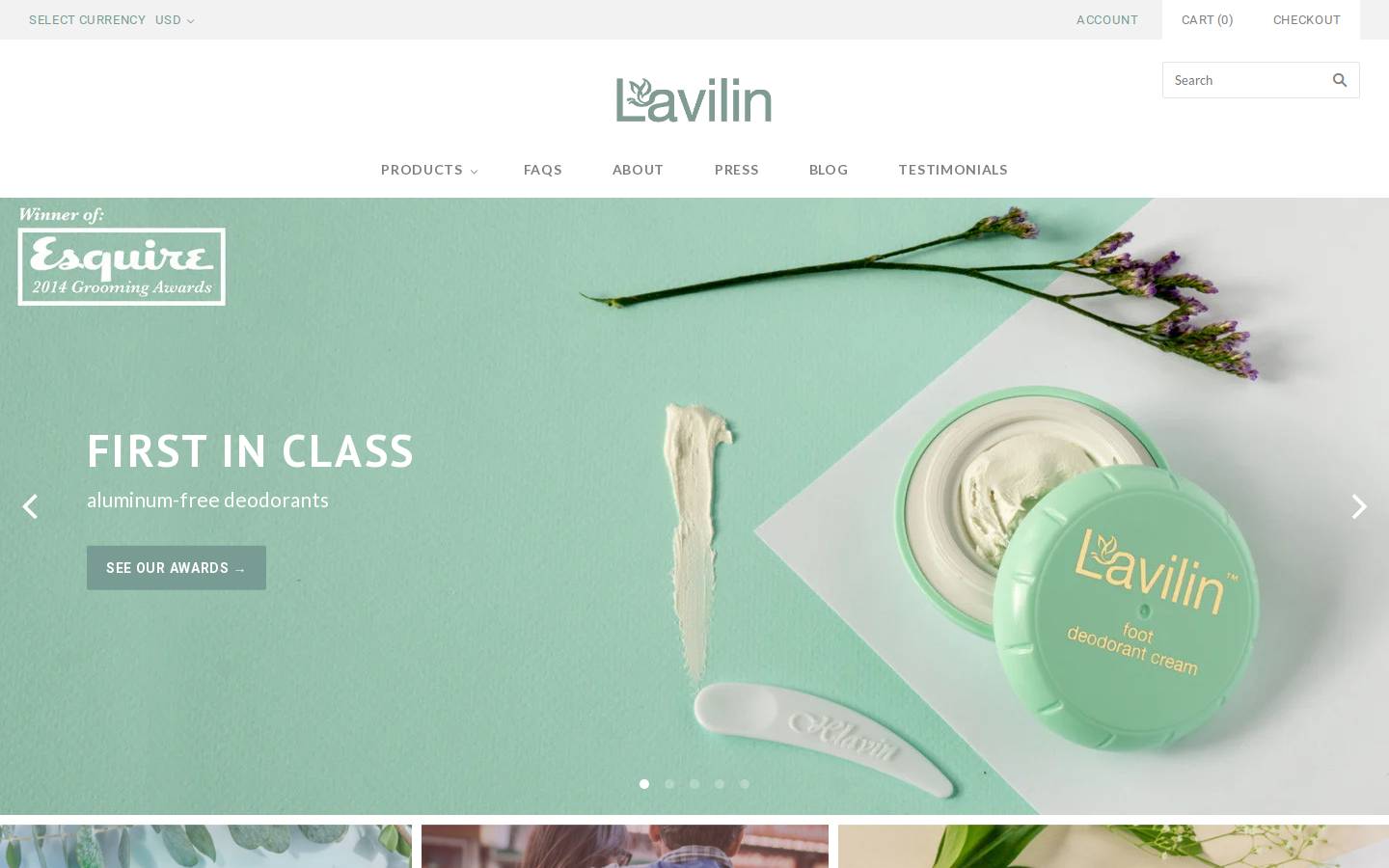 lavilin.com homepage screenshot