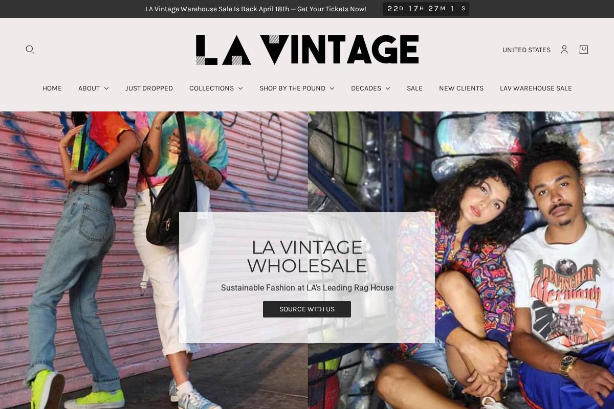 lavintage.com homepage screenshot