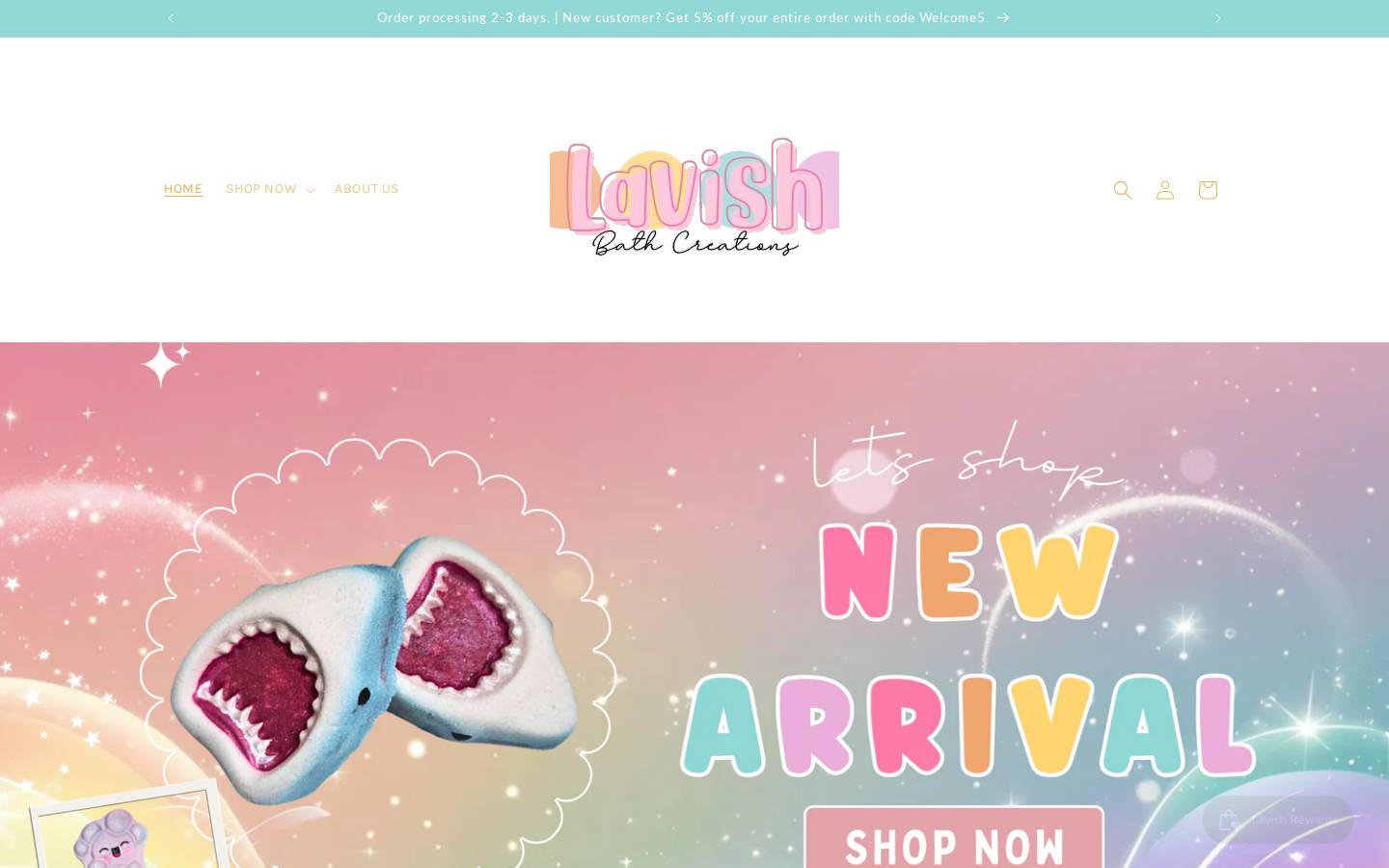 lavishbathcreations.com homepage screenshot