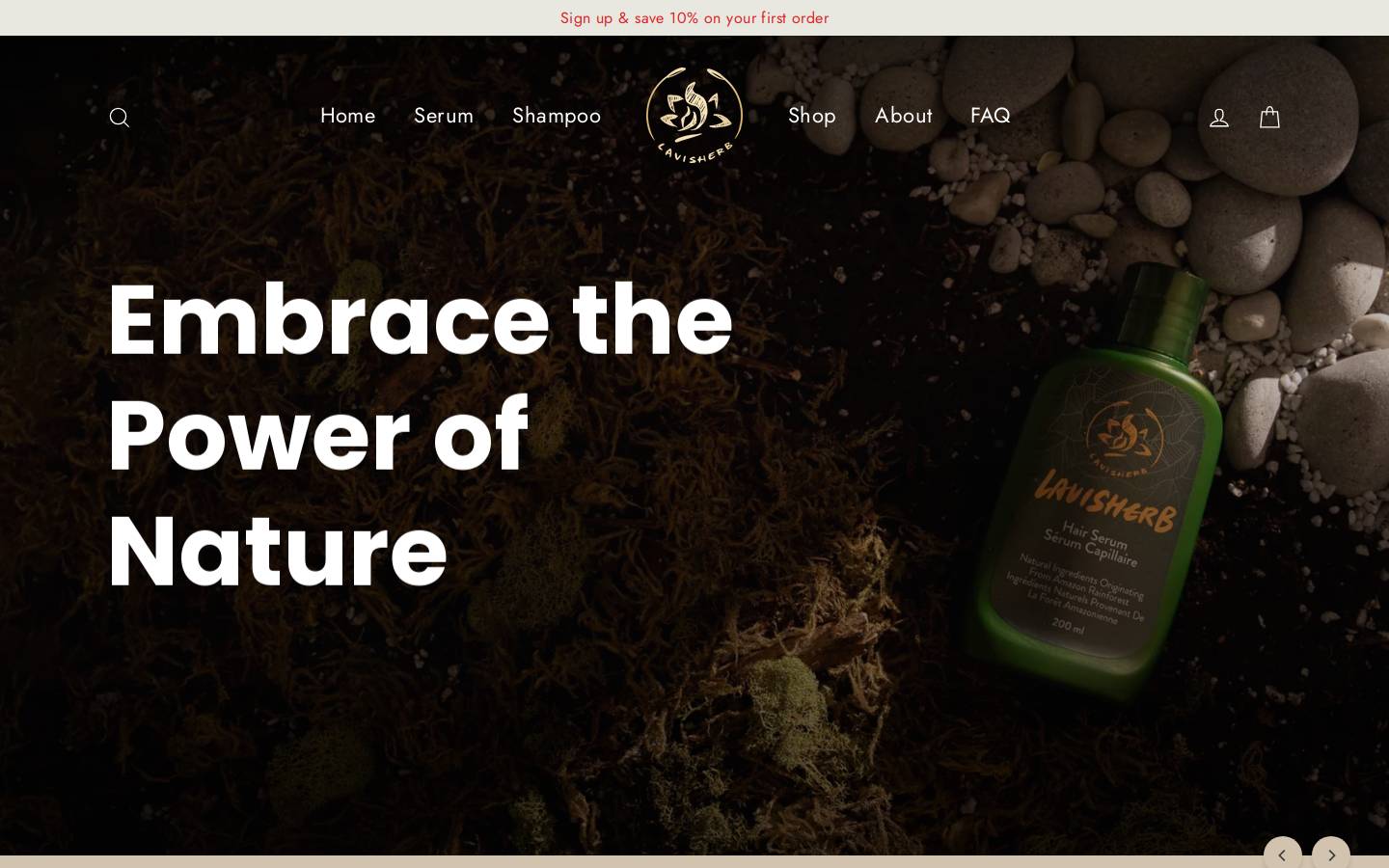 lavisherb.com homepage screenshot