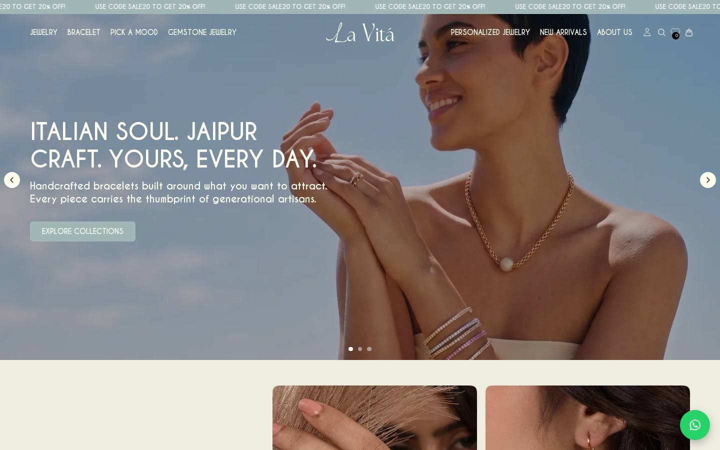 lavitajewels.com homepage screenshot