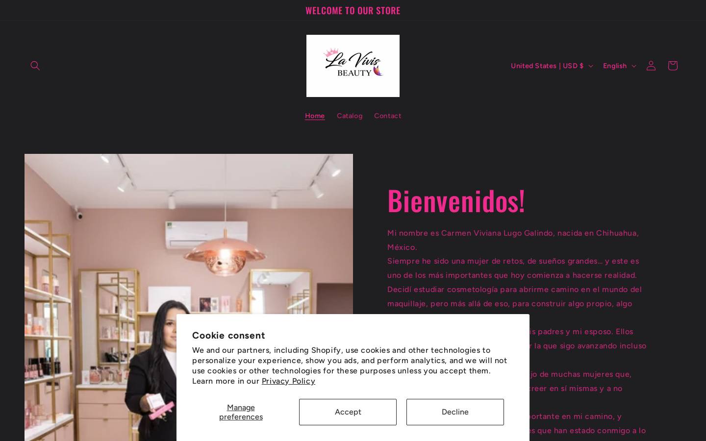 lavivisbeauty.com homepage screenshot