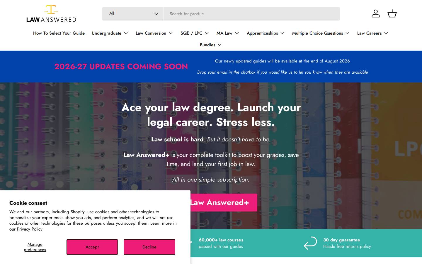 lawanswered.com homepage screenshot