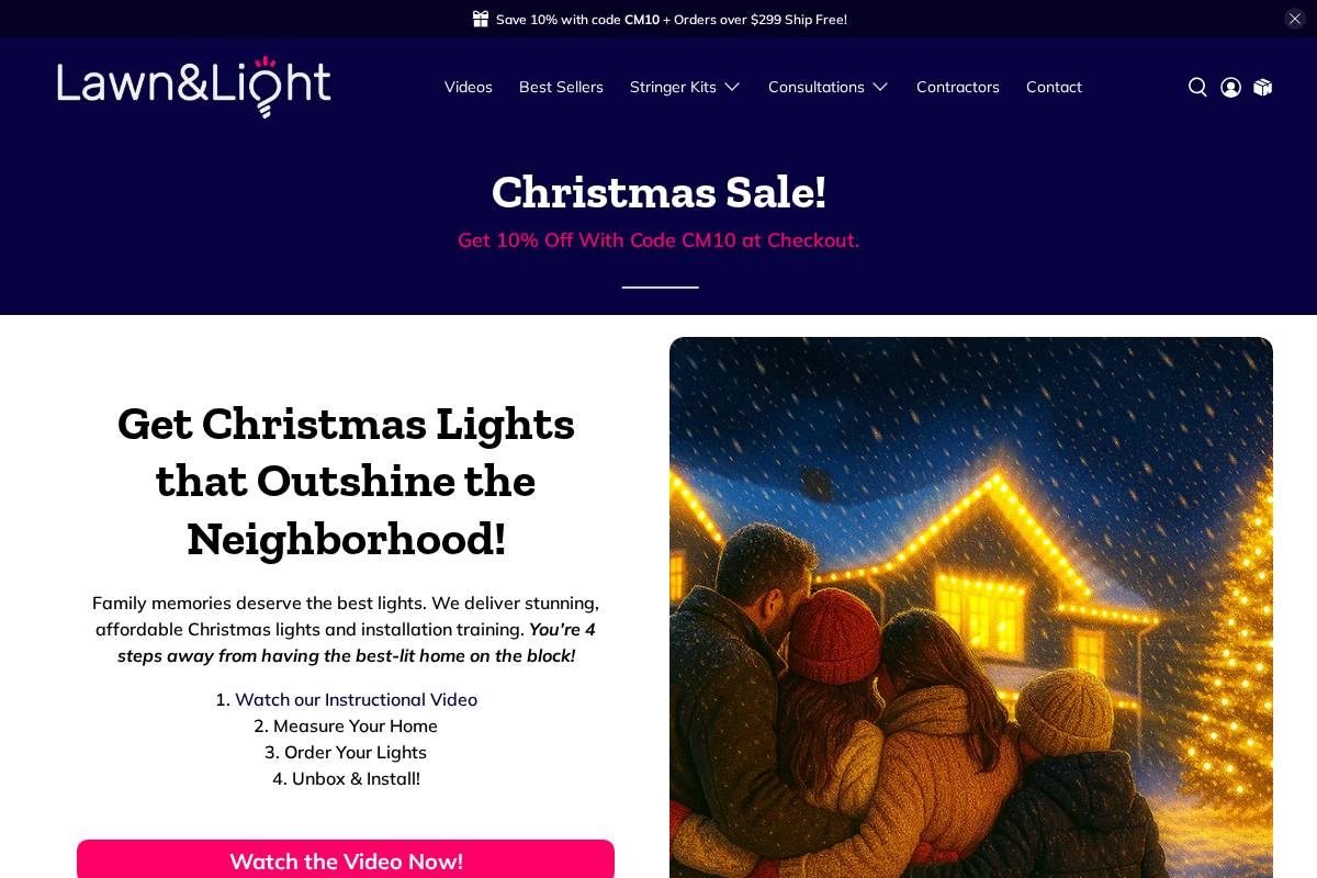 lawnandlight.com homepage screenshot