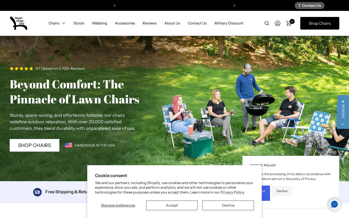 lawnchaircanada.com homepage screenshot
