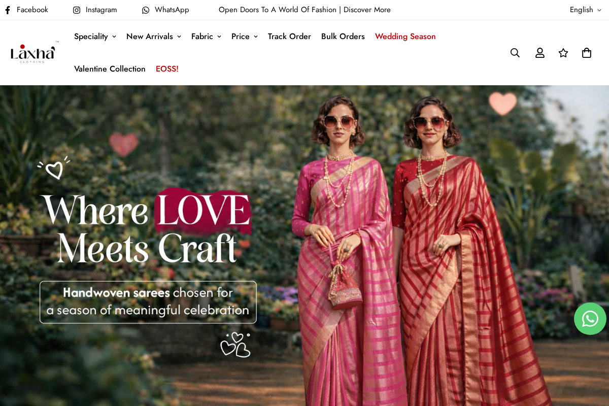 Laxha Clothing homepage screenshot