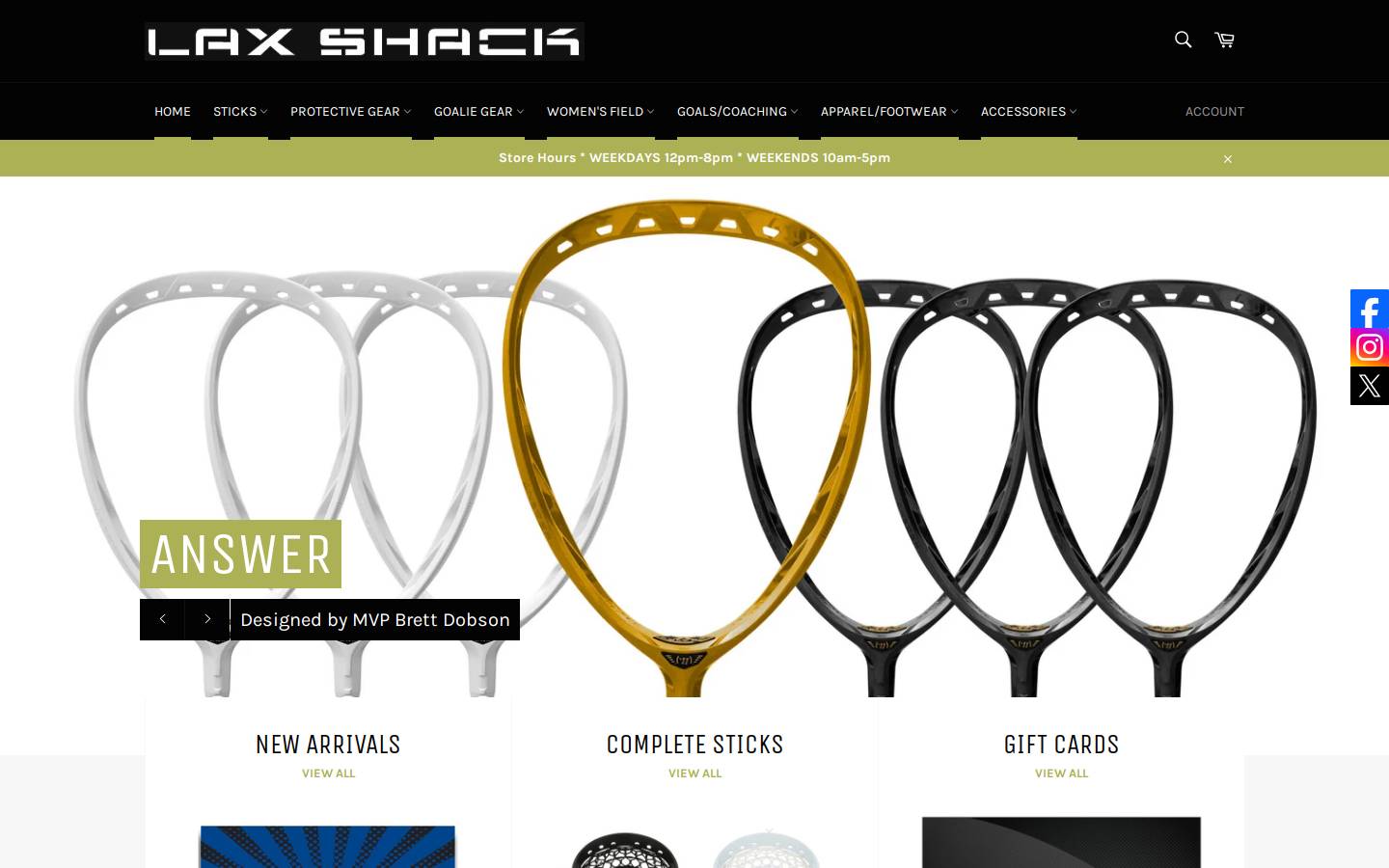 laxshack.com homepage screenshot