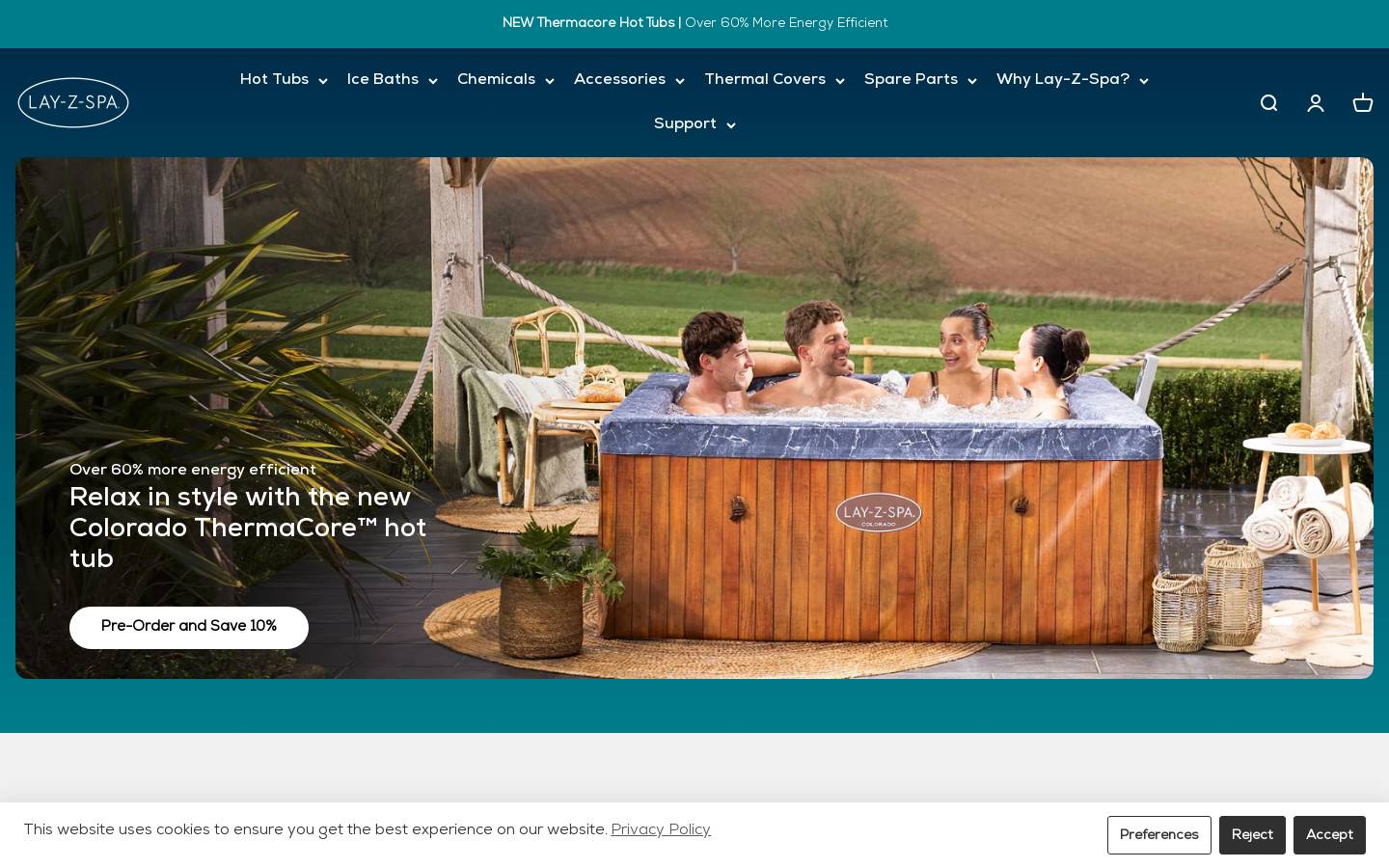 Lay-Z-Spa® UK homepage screenshot