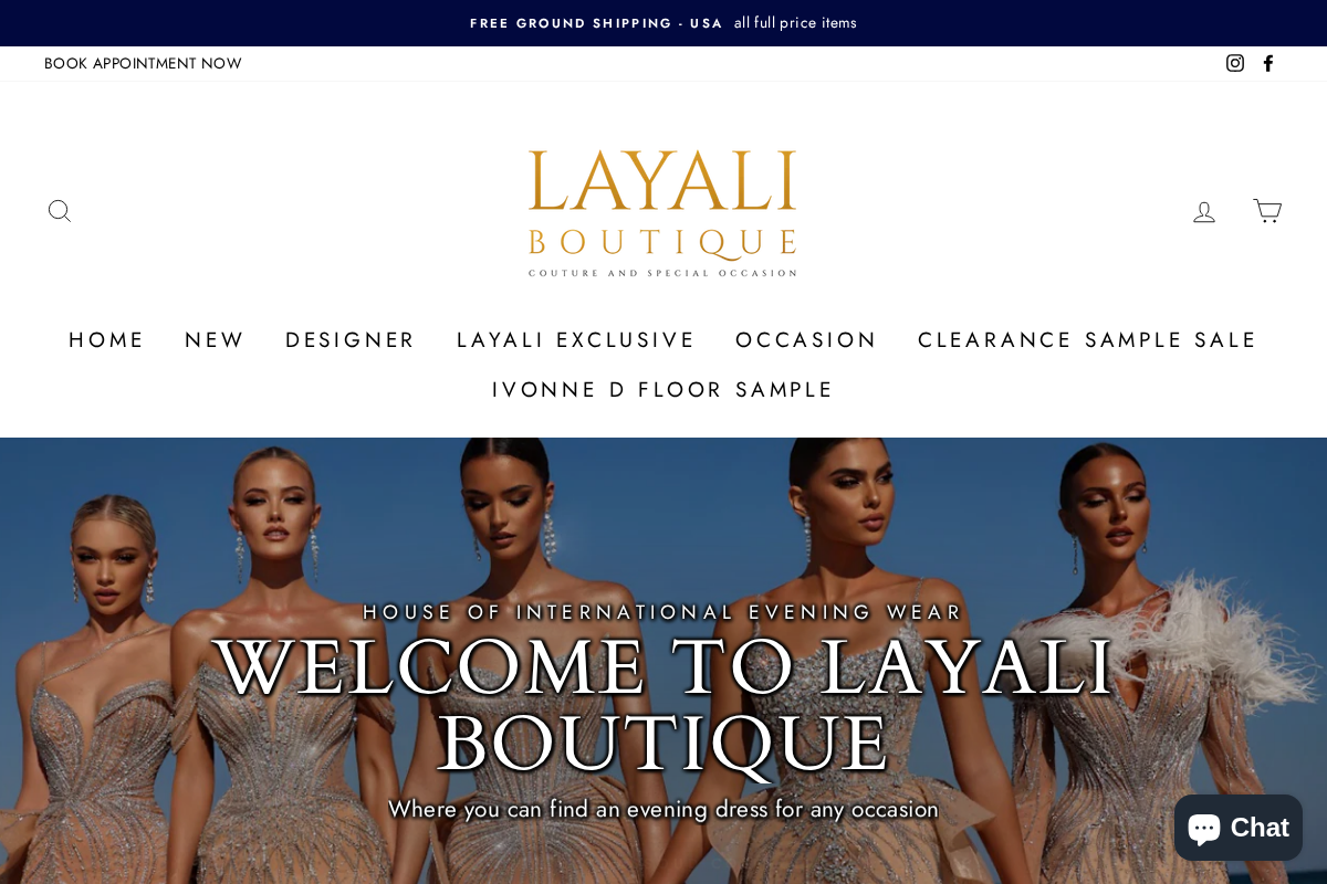 layaliboutique.com homepage screenshot