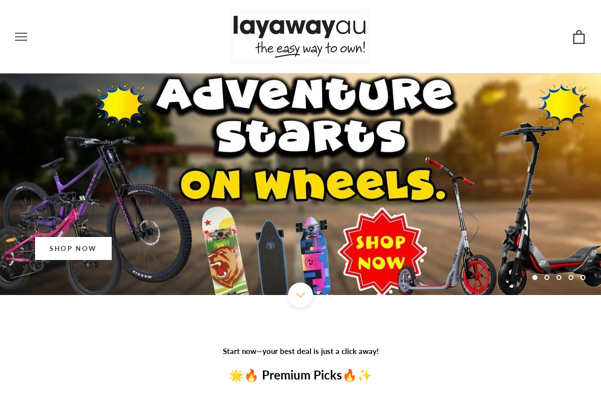 Layawayau homepage screenshot