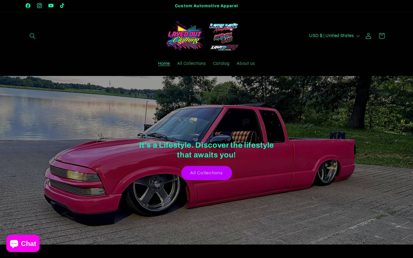 layedoutclothing.com homepage screenshot