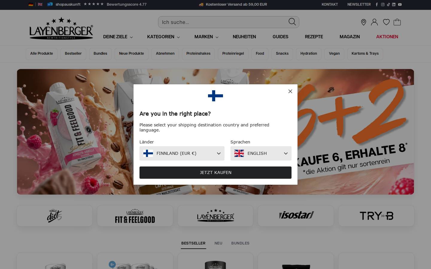 Layenberger Nutrition Group GmbH homepage screenshot