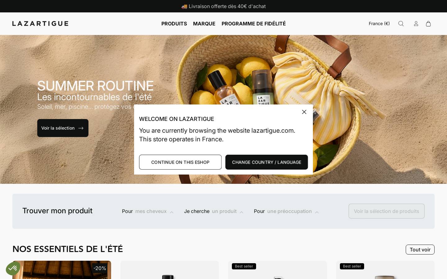 lazartigue.com homepage screenshot