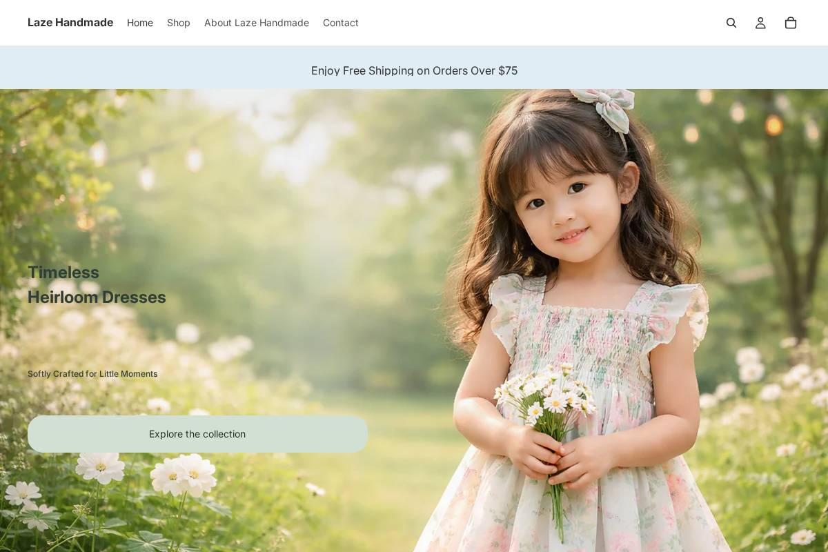 lazehandmade.com homepage screenshot