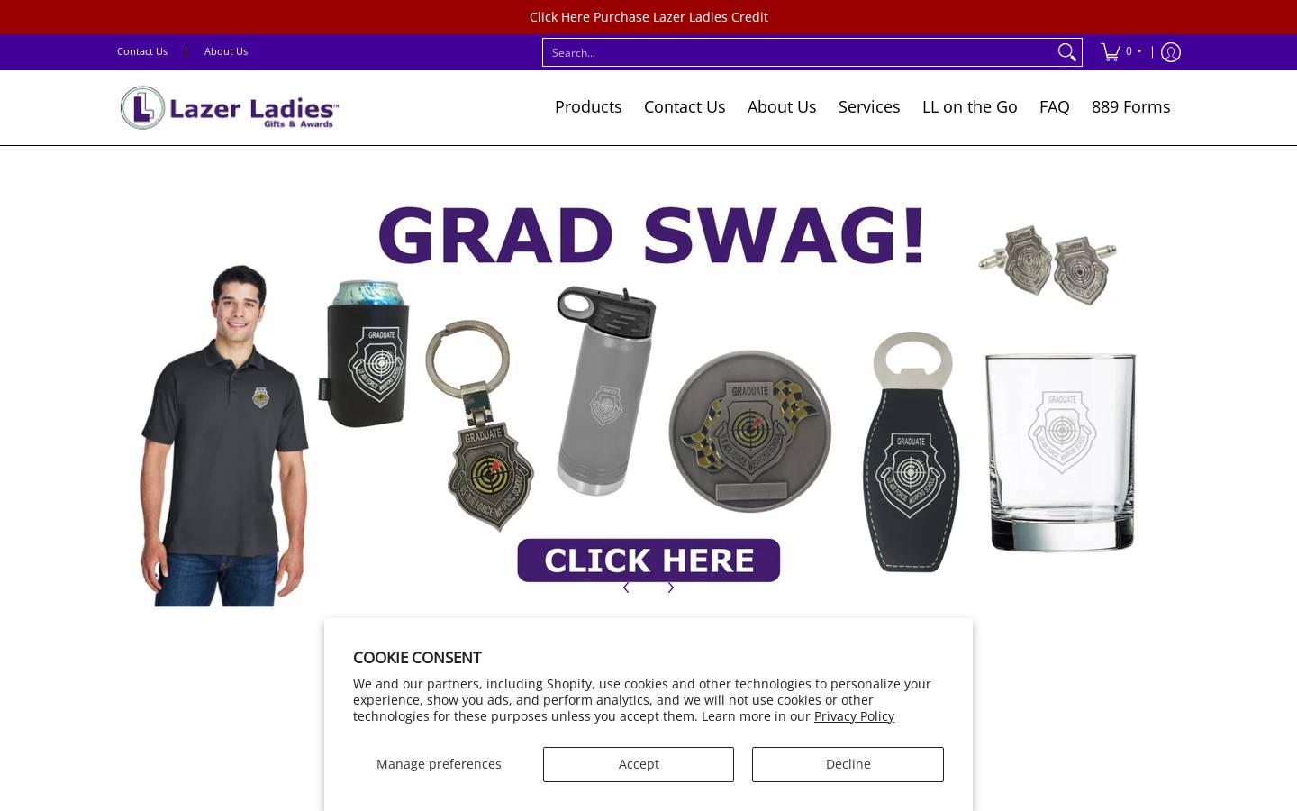lazerladies.com homepage screenshot