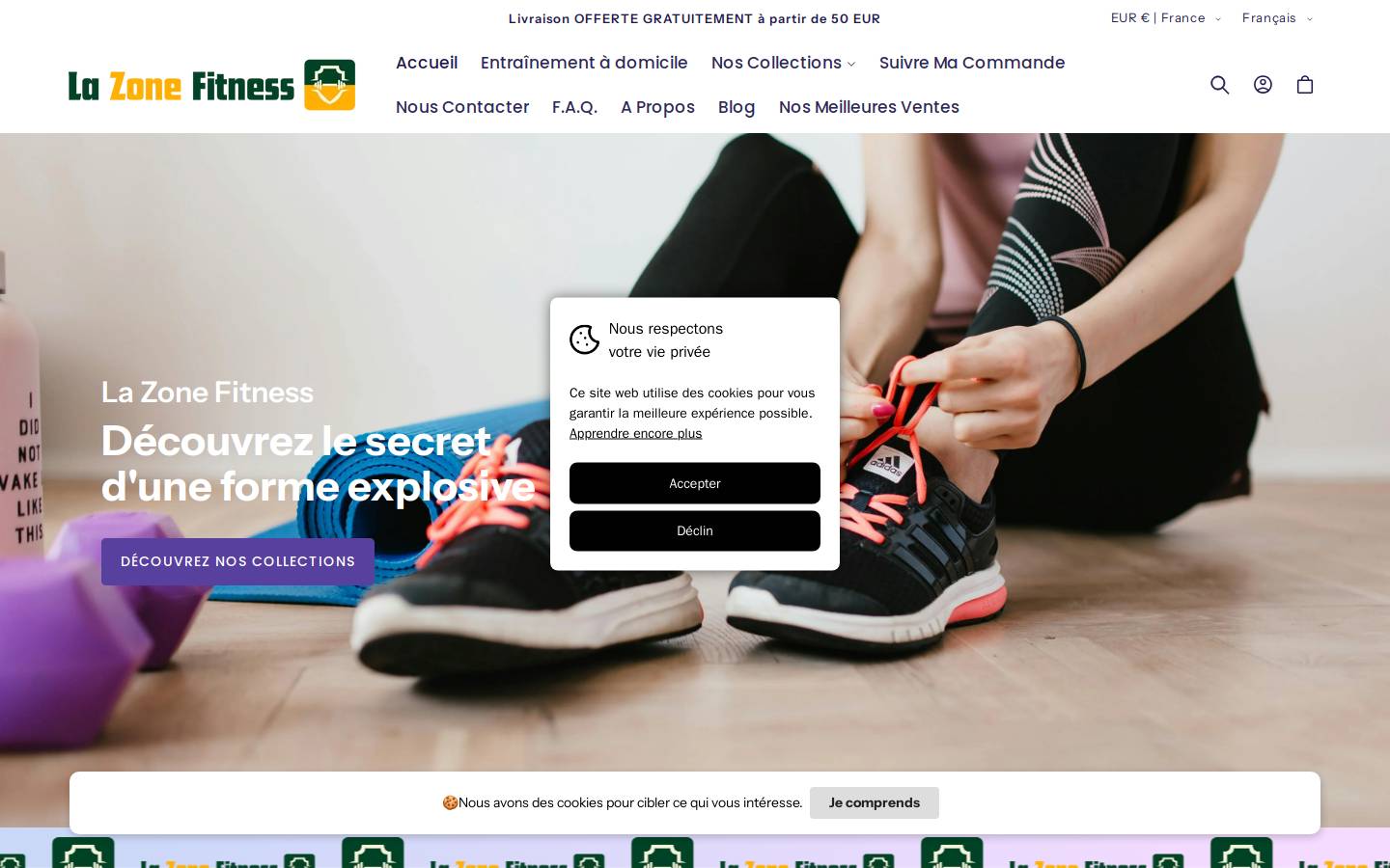 Lazonefitness homepage screenshot