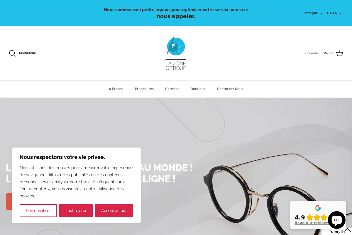 La Zone Optique homepage screenshot
