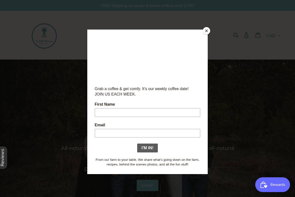 lazulifarms.com homepage screenshot